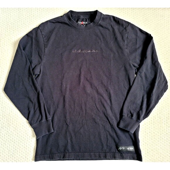 EUC Jordan x A Ma Maniere AJ2 Long Sleeve BLACK Tee AMM DJ9758-010, SMALL - Picture 1 of 8